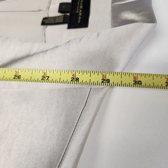 Donna Karan Satin Gold Ivory One Button Lined Shawl Collar Blazer Suit Womens 4 - Picture 12 of 12